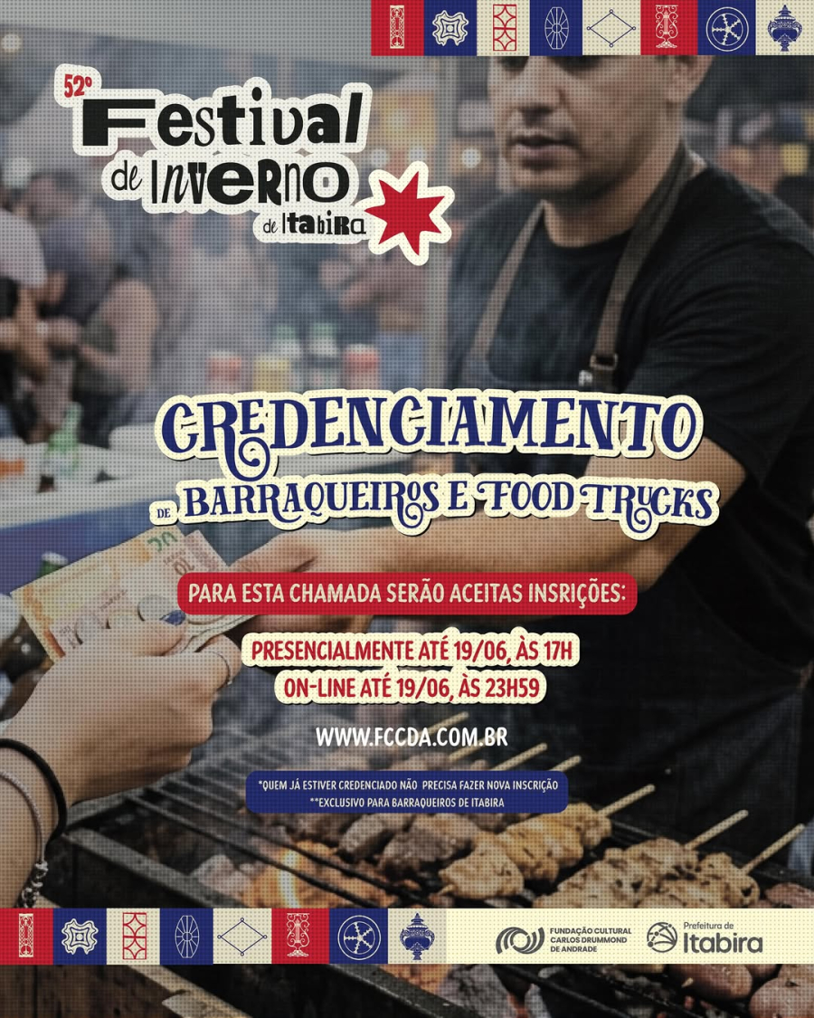 Interessados em ocupar praça de alimentação no Festival de Inverno já podem se inscrever