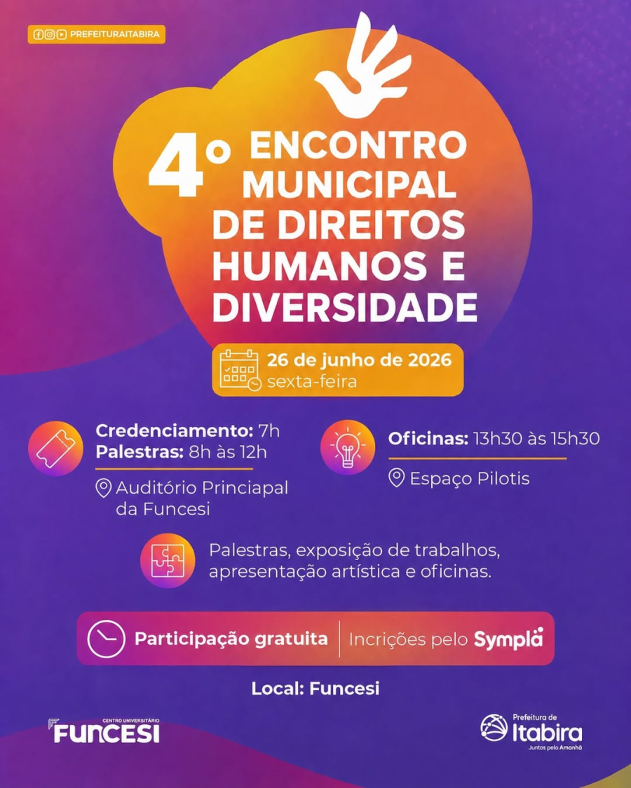 Vozes que Transformam: Itabira sedia o 4º Encontro Municipal de Direitos Humanos e Diversidade