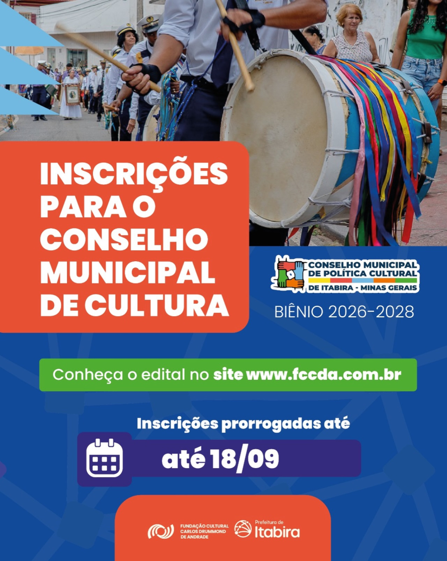 Fortalecendo a Cultura: Abertas as Inscrições para o Conselho Municipal de Política Cultural de Itabira (Biênio 2026/2028)
