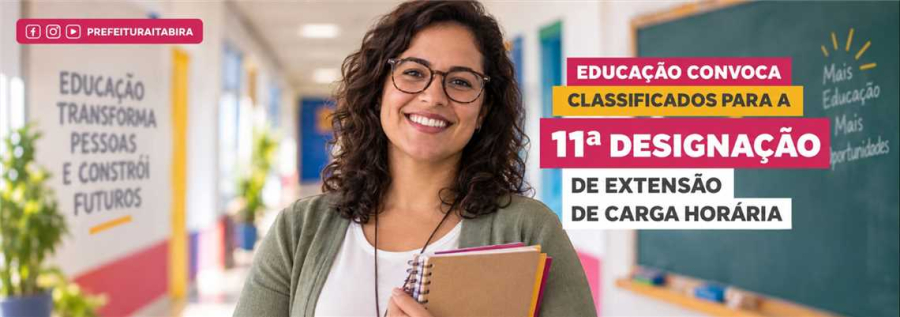 Educação convoca classificados para a 11ª designação de extensão de carga horária